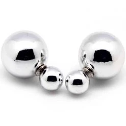 LA Style Rush Disco Ball Post Stud Earring In Silver