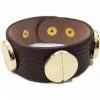 FASHÃ´ Large Screw Bracelet In Chocolate/Gold