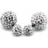 LA Style Rush Accessories Crystal Disco Ball Post Stud Earring In White