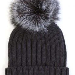 LA Style Rush Pom Knit Beanie In Black The Great Fantastic 7 LA Style Rush Pom Knit Beanie In Black The Great Fantastic