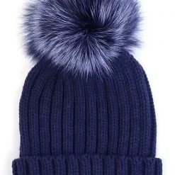 LA Style Rush The Great Fantastic Pom Knit Beanie In Navy 5 LA Style Rush The Great Fantastic Pom Knit Beanie In Navy