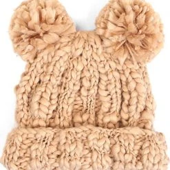 LA Style Rush The Great Fantastic Teddy Bear Knit Beanie In Camel 7 LA Style Rush The Great Fantastic Teddy Bear Knit Beanie In Camel