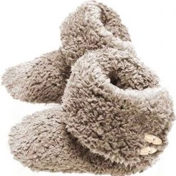 LA Style Rush Winter Bootie Slippers In Beige Shoes