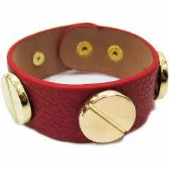 FASHÃ´ Large Screw Bracelet In Red/Gold Accessories