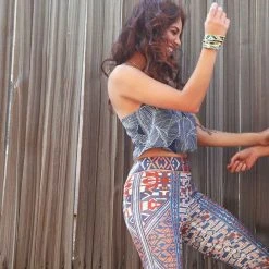 LA Style Rush Women's Festival Aztec Sports Leggings