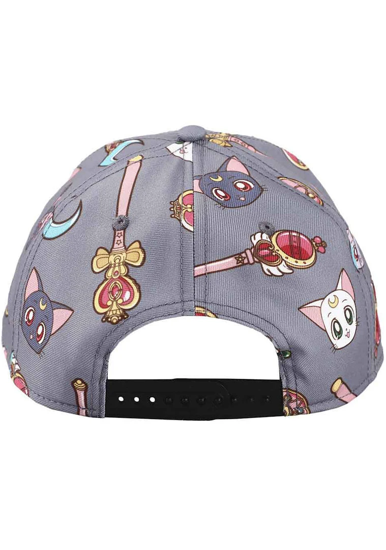 BIOWORLD X Sailor Moon Luna & Artemis AOP Snapback Raglan Hat 7 BIOWORLD X Sailor Moon Luna & Artemis AOP Snapback Raglan Hat