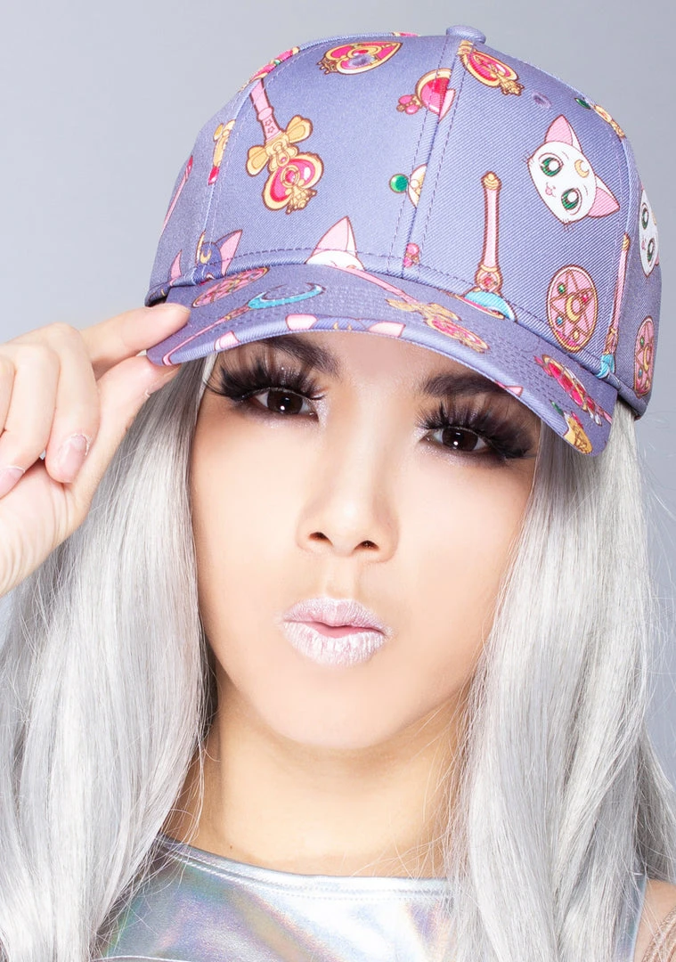 BIOWORLD X Sailor Moon Luna & Artemis AOP Snapback Raglan Hat 3 BIOWORLD X Sailor Moon Luna & Artemis AOP Snapback Raglan Hat