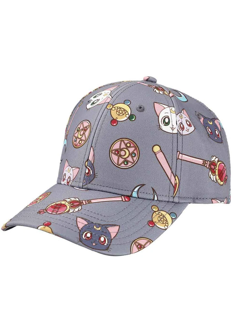 BIOWORLD X Sailor Moon Luna & Artemis AOP Snapback Raglan Hat 6 BIOWORLD X Sailor Moon Luna & Artemis AOP Snapback Raglan Hat