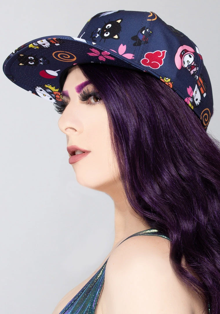 BIOWORLD X Naruto Hello Kitty Limited Edition AOP Snapback Raglan Hat 3 BIOWORLD X Naruto Hello Kitty Limited Edition AOP Snapback Raglan Hat