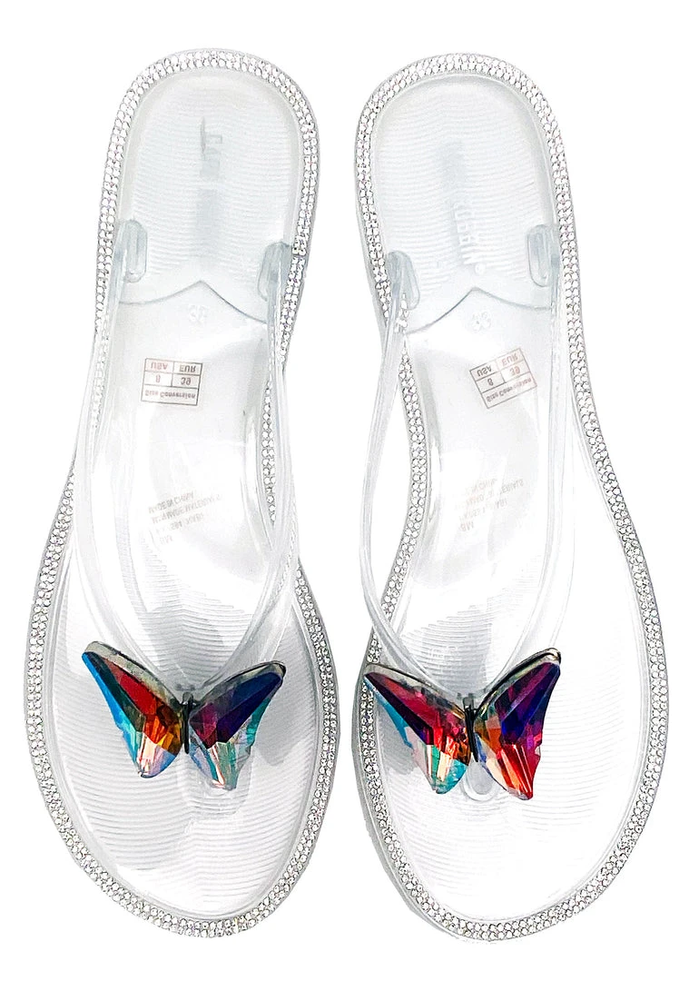 Cape Robbin Butterfly Bling Jelly Sandals 6 Cape Robbin Butterfly Bling Jelly Sandals