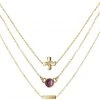 Charged Dream Amethyst Delicate Chain Necklace Set New
