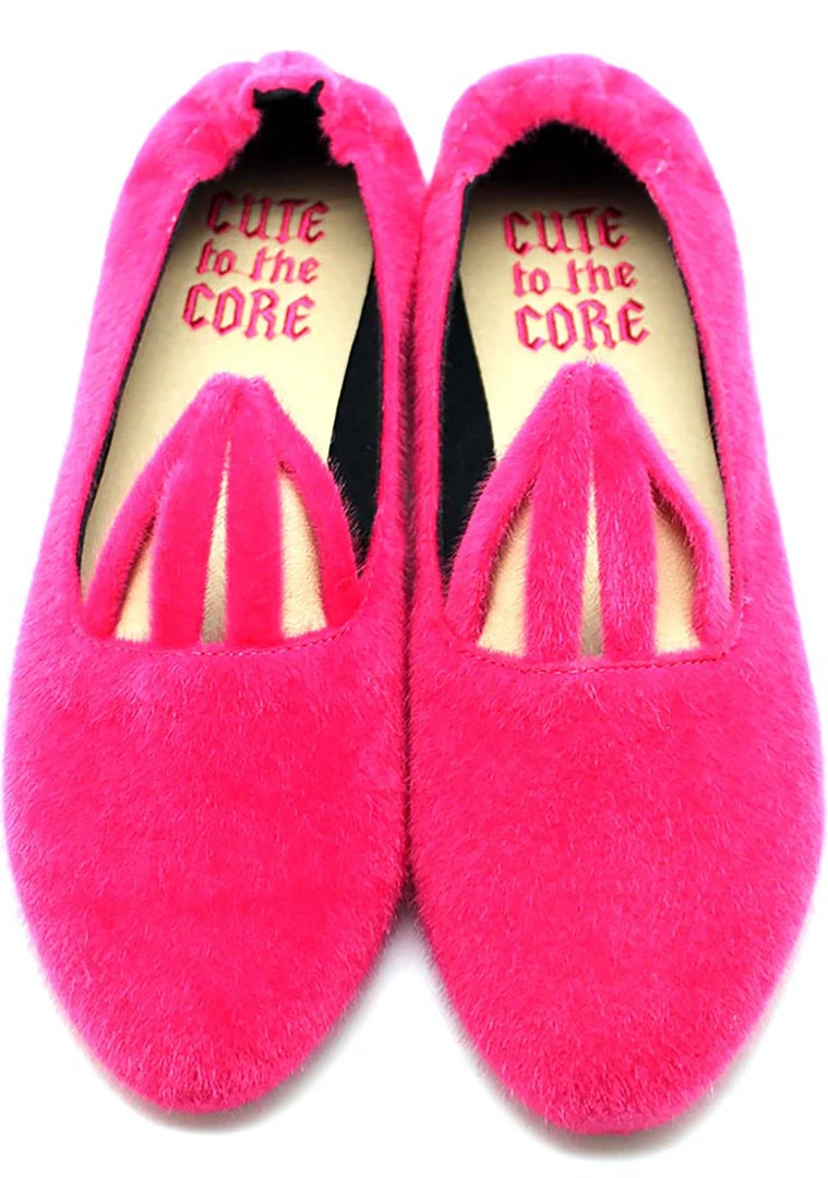 Cute To The Core Shoes Hopper Bunny Flats In Fuchsia