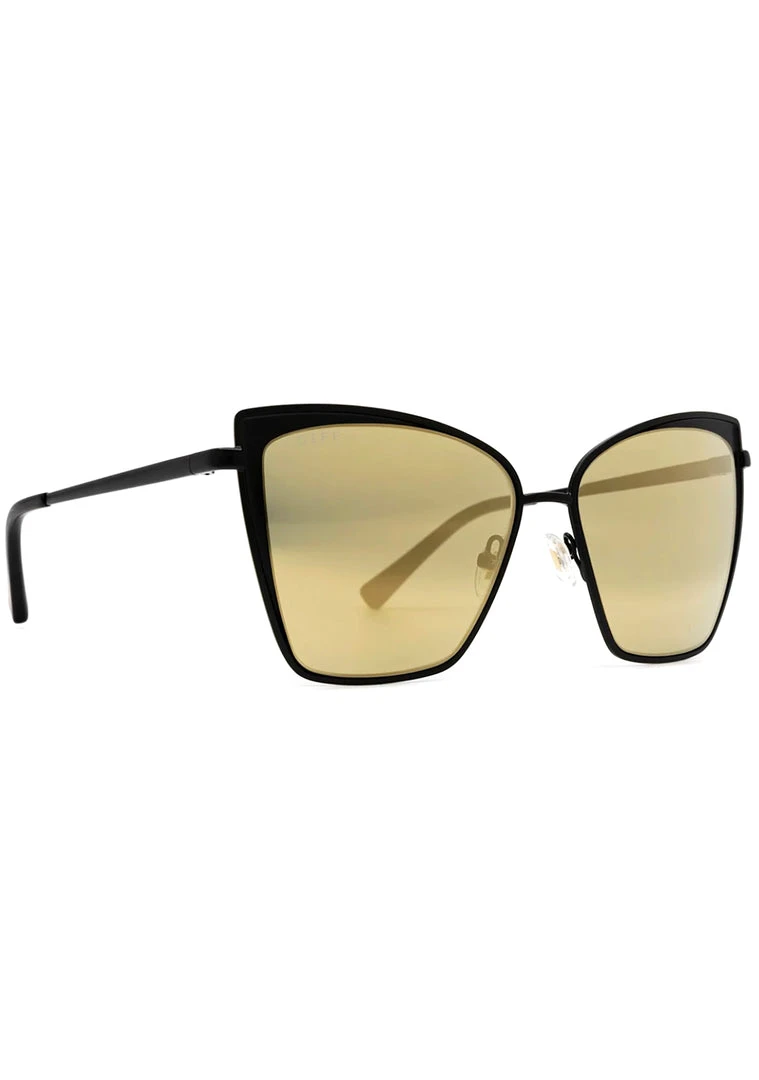 DIFF Eyewear Becky Sunglasses In Matte Black/Gold Mirror 5 DIFF Eyewear Becky Sunglasses In Matte Black/Gold Mirror