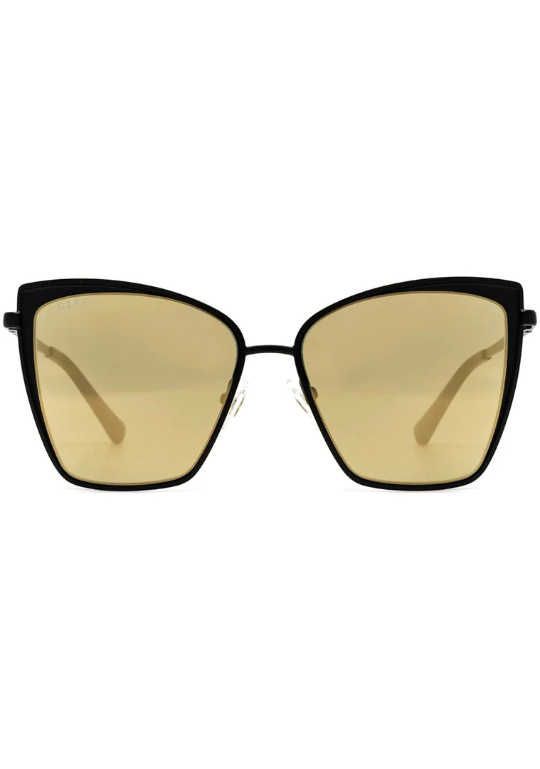DIFF Eyewear Becky Sunglasses In Matte Black/Gold Mirror 4 DIFF Eyewear Becky Sunglasses In Matte Black/Gold Mirror