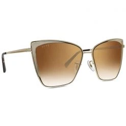 DIFF Eyewear Becky Sunglasses In Gold/Brown Gradient