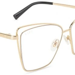 DIFF Eyewear Becky III Blue Light Glasses In Gold 10 DIFF Eyewear Becky III Blue Light Glasses In Gold