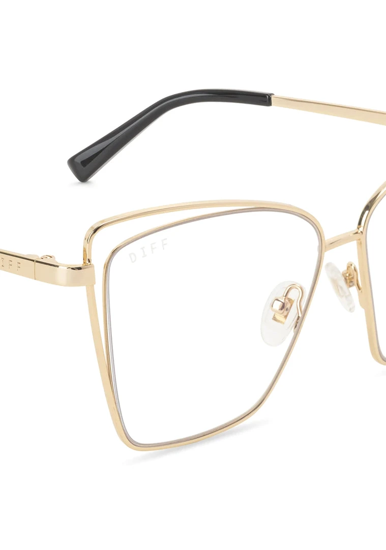 DIFF Eyewear Becky III Blue Light Glasses In Gold 6 DIFF Eyewear Becky III Blue Light Glasses In Gold