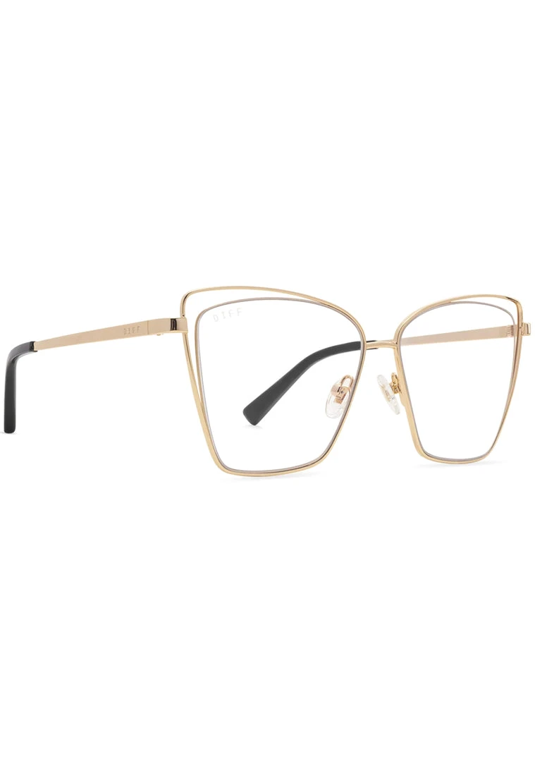 DIFF Eyewear Becky III Blue Light Glasses In Gold 4 DIFF Eyewear Becky III Blue Light Glasses In Gold