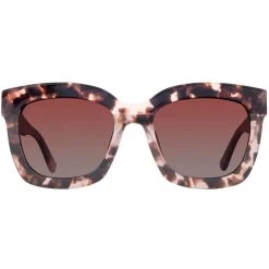 DIFF Eyewear Carson Polarized Sunglasses In Himalayan Tortoise/Rose Gradient
