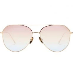 DIFF Eyewear The Great Fantastic Dash Sunglasses In Gold/Rainbow Flash