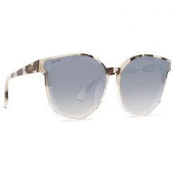 DIFF Eyewear New Gemma Sunglasses In Cream Tortoise/Sandstone Grey Gradient Flash
