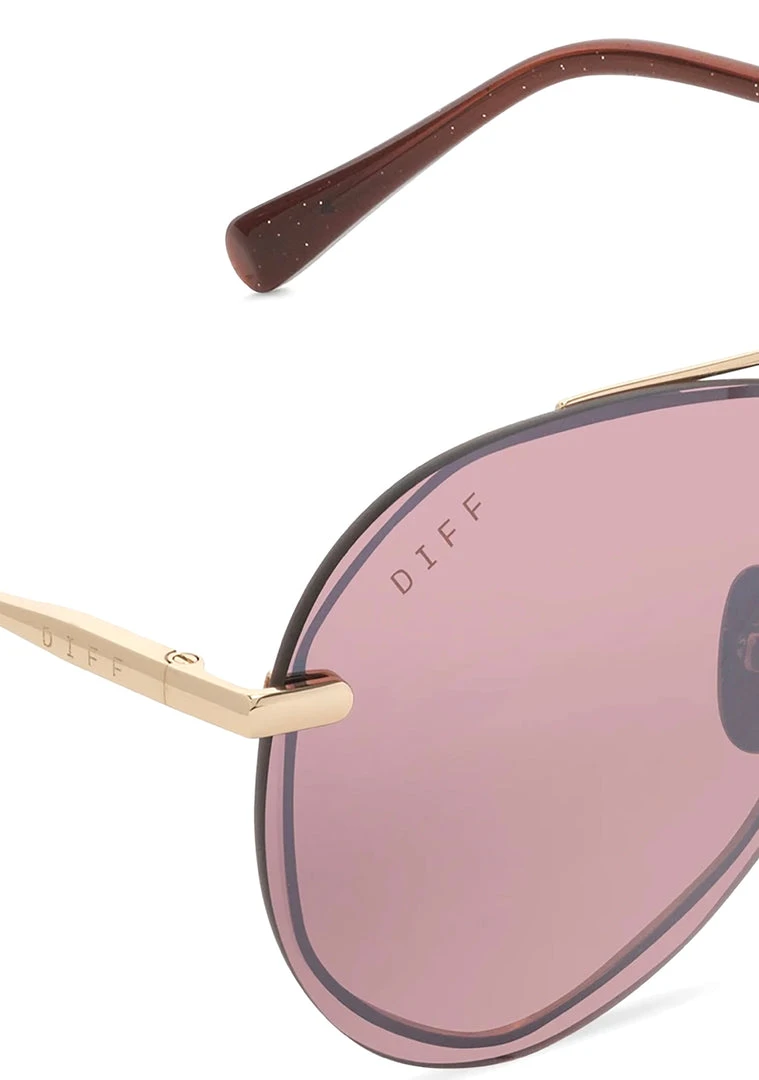 DIFF Eyewear Lenox Sunglasses In Gold/Chestnut Flash The Great Fantastic 6 DIFF Eyewear Lenox Sunglasses In Gold/Chestnut Flash The Great Fantastic