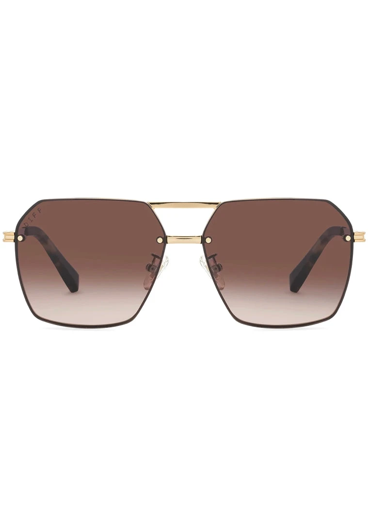 DIFF Eyewear Tea Room Cinema Nolan Sunglasses In Gold/Brown Gradient 3 DIFF Eyewear Tea Room Cinema Nolan Sunglasses In Gold/Brown Gradient