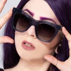 DIFF Eyewear The Great Fantastic Kaia Polarized Sunglasses In Night Sky/Blue Gradient