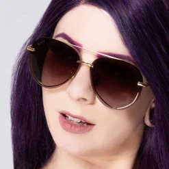 DIFF Eyewear Lenox Sunglasses In Gold/Brown/Tortoise 8 DIFF Eyewear Lenox Sunglasses In Gold/Brown/Tortoise