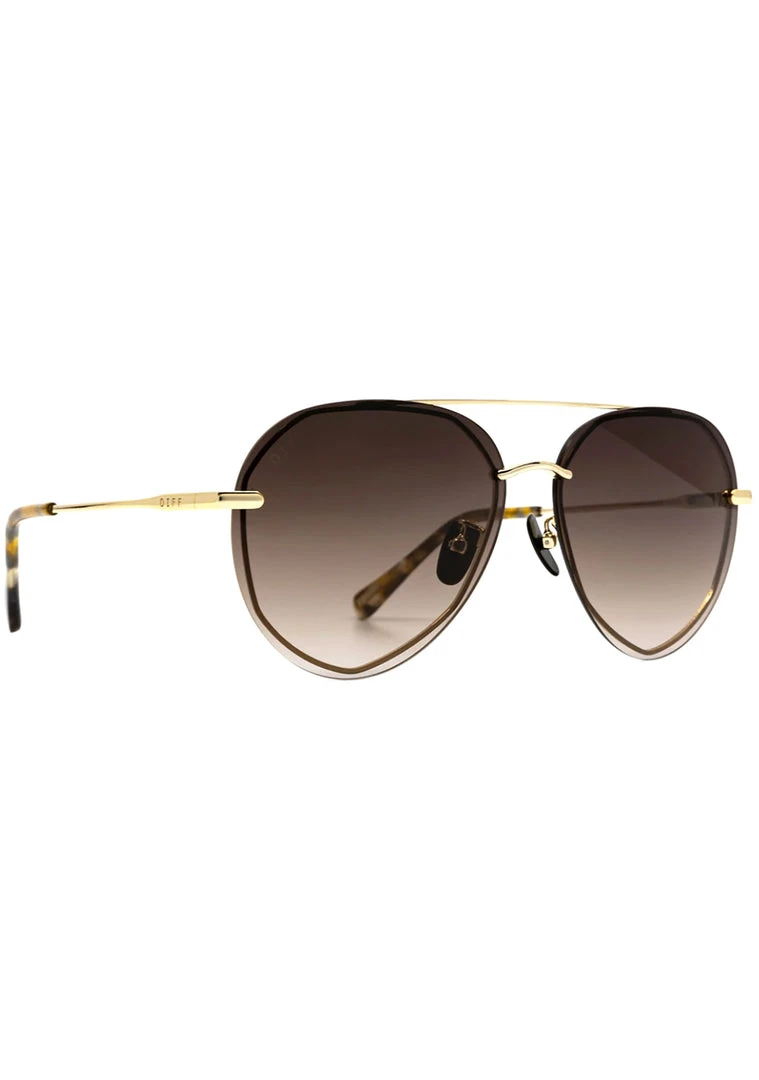 DIFF Eyewear Lenox Sunglasses In Gold/Brown/Tortoise 6 DIFF Eyewear Lenox Sunglasses In Gold/Brown/Tortoise