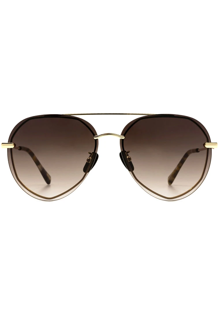 DIFF Eyewear Lenox Sunglasses In Gold/Brown/Tortoise 5 DIFF Eyewear Lenox Sunglasses In Gold/Brown/Tortoise