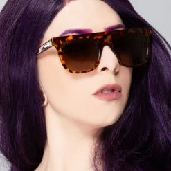 DIFF Eyewear The Great Fantastic Stevie Polarized Sunglasses In Amber Tortoise/Brown Gradient