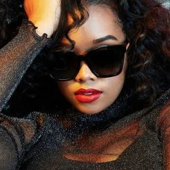 DIFF Eyewear X H.E.R. Bella Sunglasses In Black/Gray The Great Fantastic 18 DIFF Eyewear X H.E.R. Bella Sunglasses In Black/Gray The Great Fantastic