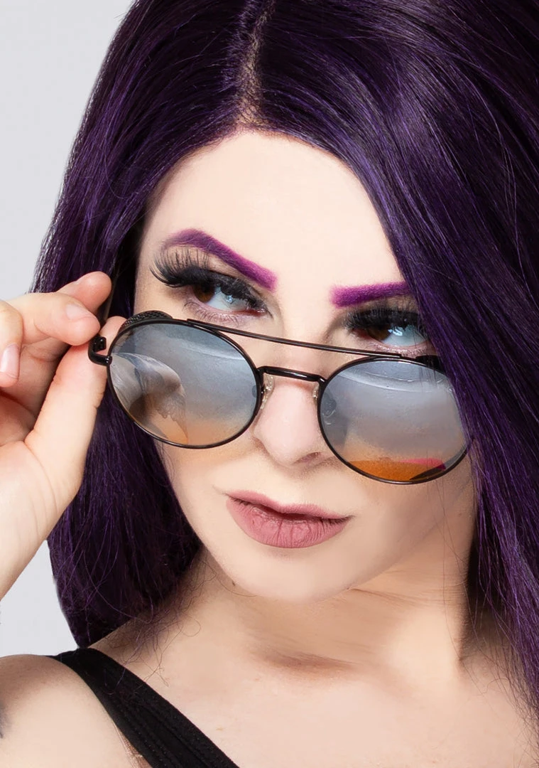 DIFF Eyewear The Great Fantastic X H.E.R. Driver Sunglasses In Black/Blue To Orange Flash 3 DIFF Eyewear The Great Fantastic X H.E.R. Driver Sunglasses In Black/Blue To Orange Flash