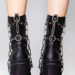 Demonia Pent Up Chained Platform Boots Shoes 10 Demonia Pent Up Chained Platform Boots Shoes