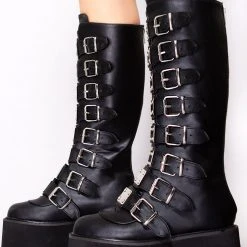 Demonia The Great Fantastic Obsession Multi Strapped Platform Boots