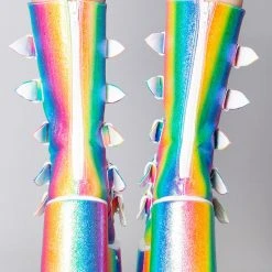 Demonia Mad World Kandi Hearts Platform Boots 10 Demonia Mad World Kandi Hearts Platform Boots