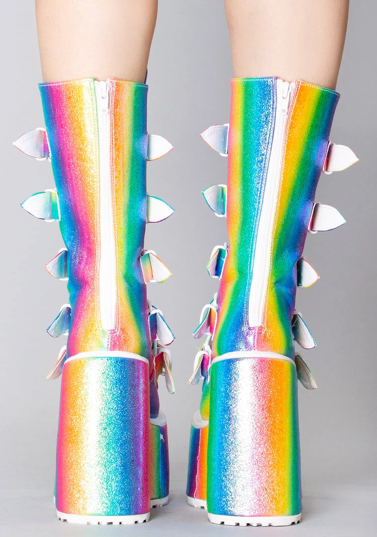 Demonia Mad World Kandi Hearts Platform Boots 5 Demonia Mad World Kandi Hearts Platform Boots