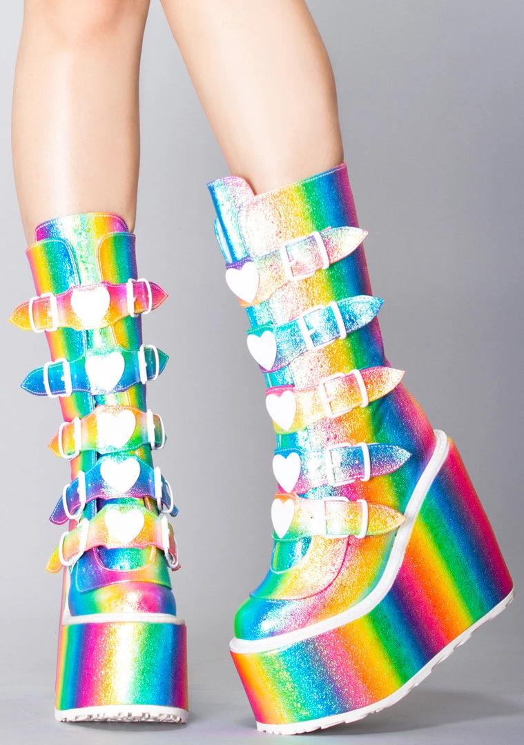 Demonia Mad World Kandi Hearts Platform Boots 3 Demonia Mad World Kandi Hearts Platform Boots