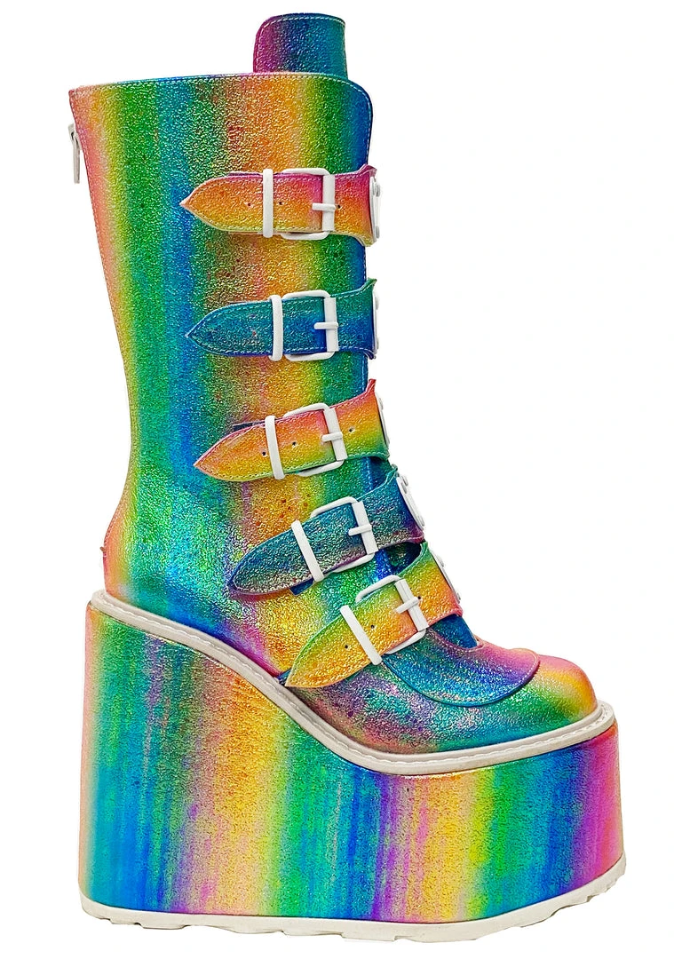 Demonia Mad World Kandi Hearts Platform Boots 7 Demonia Mad World Kandi Hearts Platform Boots