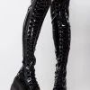 Demonia No Surrender Thigh-High Platform Boots Shoes