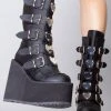 Demonia Black Heart Platform Boots Shoes
