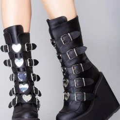 Demonia Black Heart Platform Boots Shoes 9 Demonia Black Heart Platform Boots Shoes