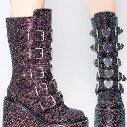 Demonia The Great Fantastic Supernovae Glittered Platform Boots