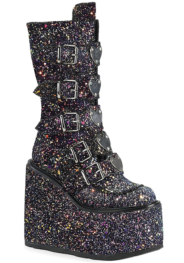 Demonia The Great Fantastic Supernovae Glittered Platform Boots 6 Demonia The Great Fantastic Supernovae Glittered Platform Boots