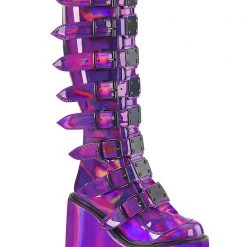 Demonia Technolyze Holographic Platform Boots