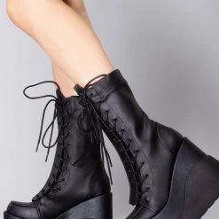 Demonia Shoes Dead Space Holographic Platform Boots