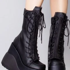 Demonia Shoes Dead Space Holographic Platform Boots