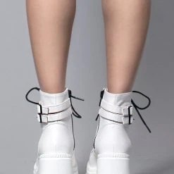 Demonia Shaker Platform Boots In White