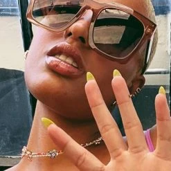 Dime Optics Anonymous Sunglasses In Taupe Crystal/Brown Gradient